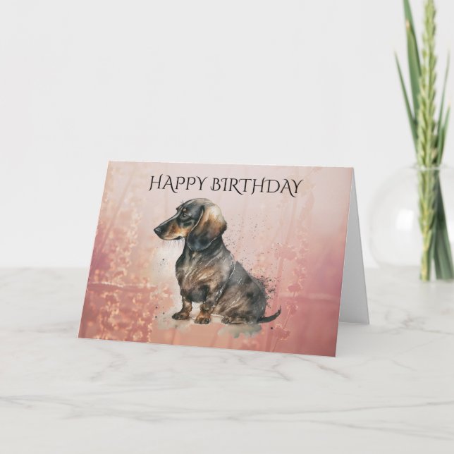 DACHSHUND Tarjeta de perro de salchicha con texto  (Anverso)