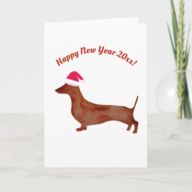 Dachshund, tarjeta de saludo de Personalizado de A (Anverso)