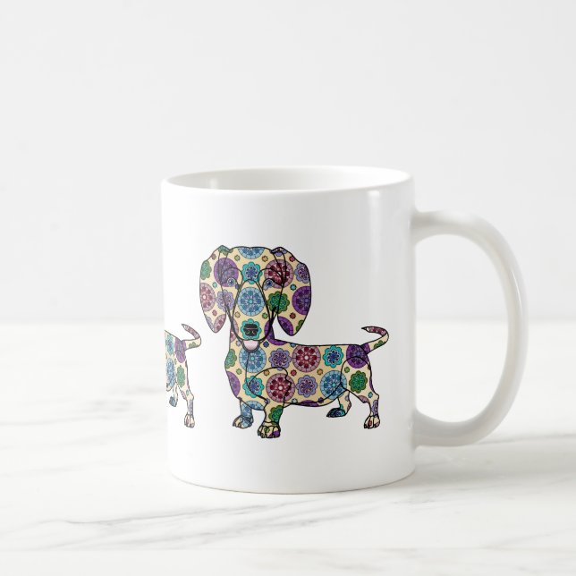 Dachshund - taza de café coloreada (Derecha)