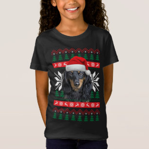 Dachshund Ugly Navidades Sweater Style Santa Hat D