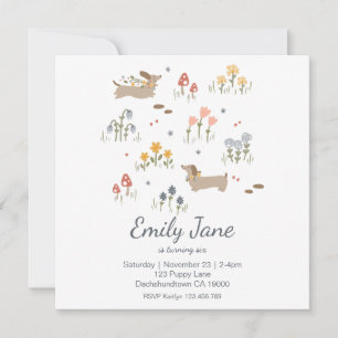 Dachshund Weiner Dog Aman la invitación a la fiest
