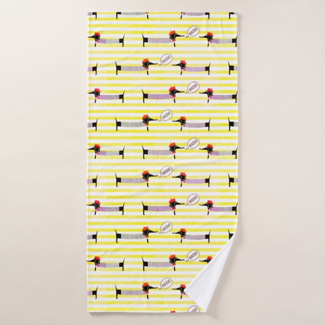 Dachshund Wiener Dog Bonjour (Toalla de baño)