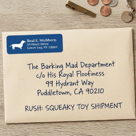 Dachshund Wiener Dog | Etiqueta azul real