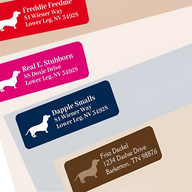 Dachshund Wiener Dog | Etiqueta de dirección de re (Subido por el creador)