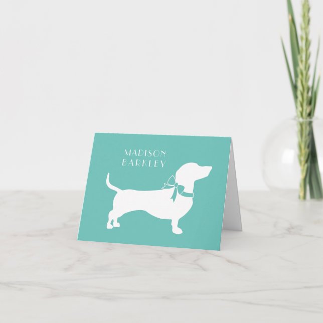 Dachshund Wiener Dog Puppy Note Card (Anverso)