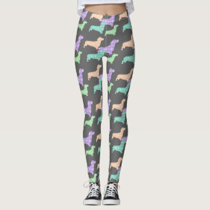 Dachshund y Argyle Leggings