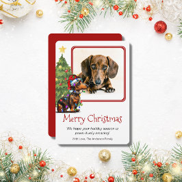 Dachshund y el Mascota de árboles de Navidad Perro