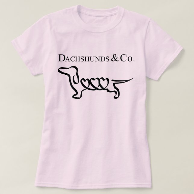 Dachshunds de la camiseta del Dachshund y Co (Diseño del anverso)