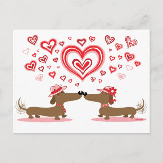 Dachshunds de la tarjeta del día de San Valentín