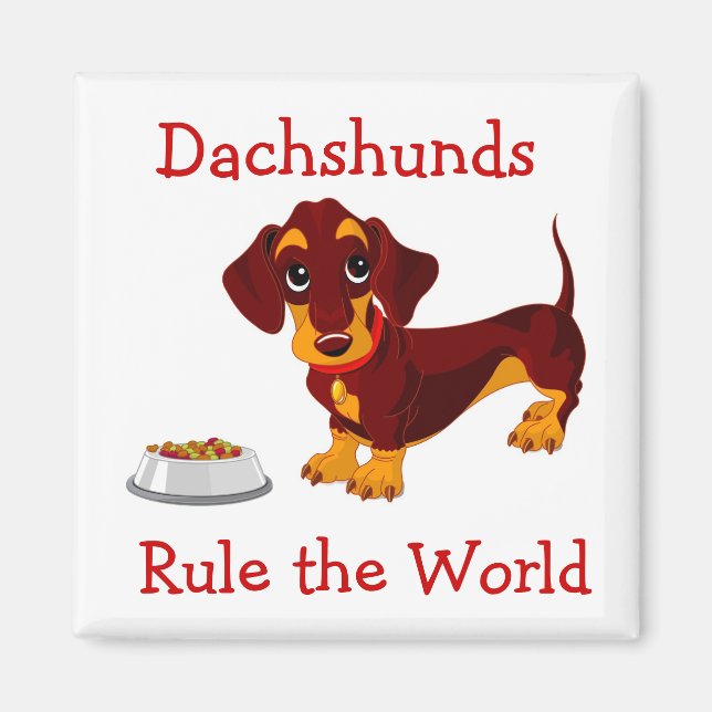 Dachshunds dominan el imán Personalizado mundial (Frente)