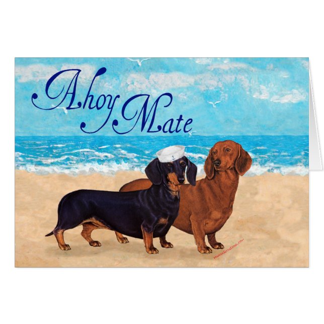 Dachshunds en la playa (Anverso (Horizontal))