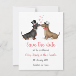 Dachshunds enamorados salvan la tarjeta de cita (n