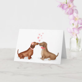 Dachshunds enamorados tarjeta de San Valentín (chi