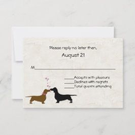 Dachshunds Personalizado Marfil Wedding Tarjeta RS