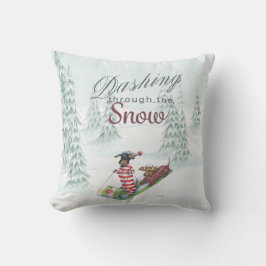 Dachshunds que estrallan a través de la almohada