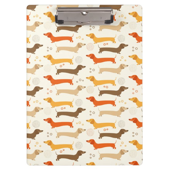 Dachshunds y el portapapeles de puntos de polka (Anverso)