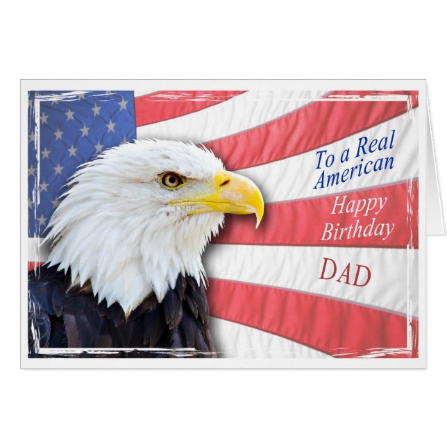 Dad, a patriotic birthday card (Anverso (Horizontal))