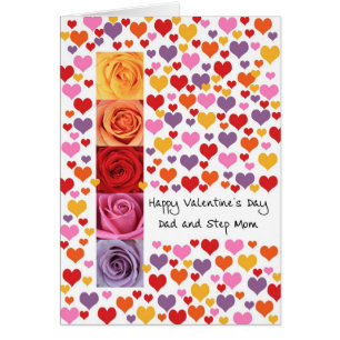 Dad and Step Mom Colored Valentine's Day