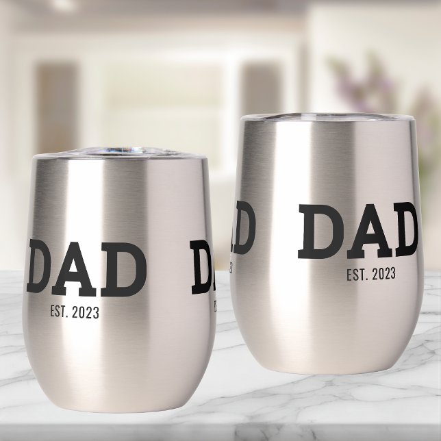 Dad Established New Dad Gift Thermal Wine (Subido por el creador)