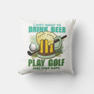 DAD GOLF y BEER Cojín decorativo Blanco