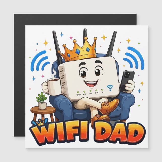 DAD WIFI Personaje Divertido de Router (Anverso/Reverso)