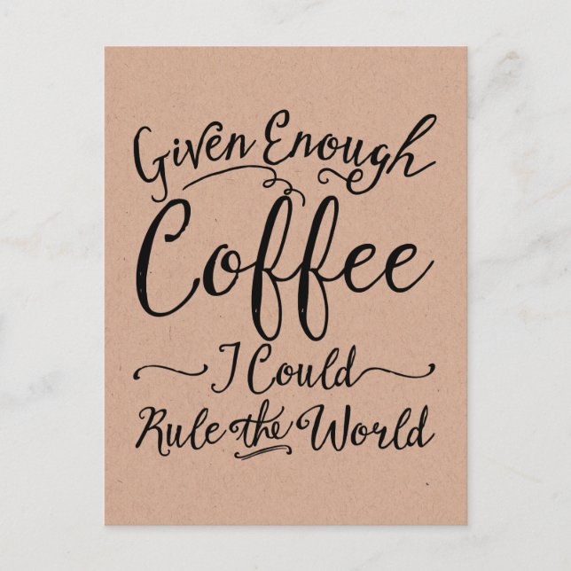 Dadas suficientes postales para el café (Anverso)