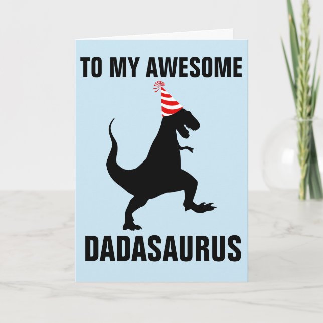 DADASAURUS DINOSAUR TARJETA DE CUMPLEAÑOS (Anverso)