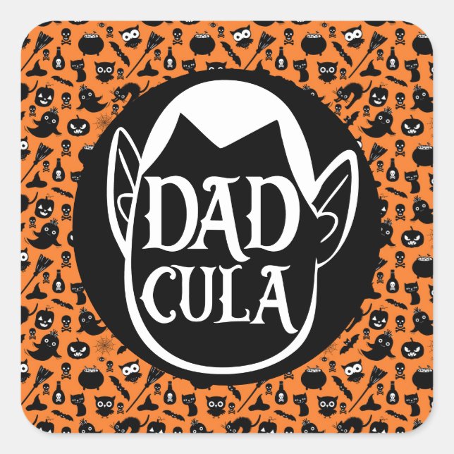 Dadcula... Divertido Pegatina de citas de Hallowee (Anverso)
