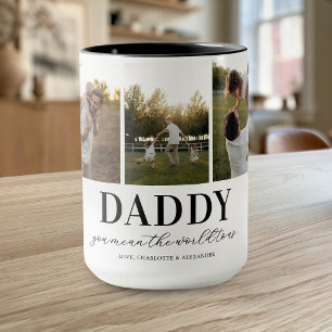 Daddy 5 Collage de Fotos Taza del Día del Padre