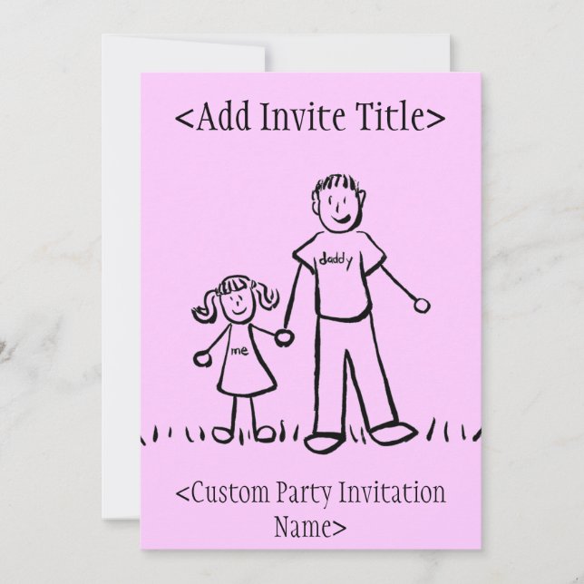 "Daddy and Me" (Papi y yo) Invitación o invitación (Anverso)