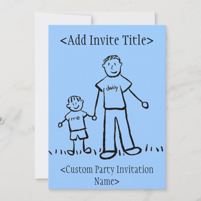 "Daddy and Me" (Papi y yo) Pequeño Invitación o In (Anverso)