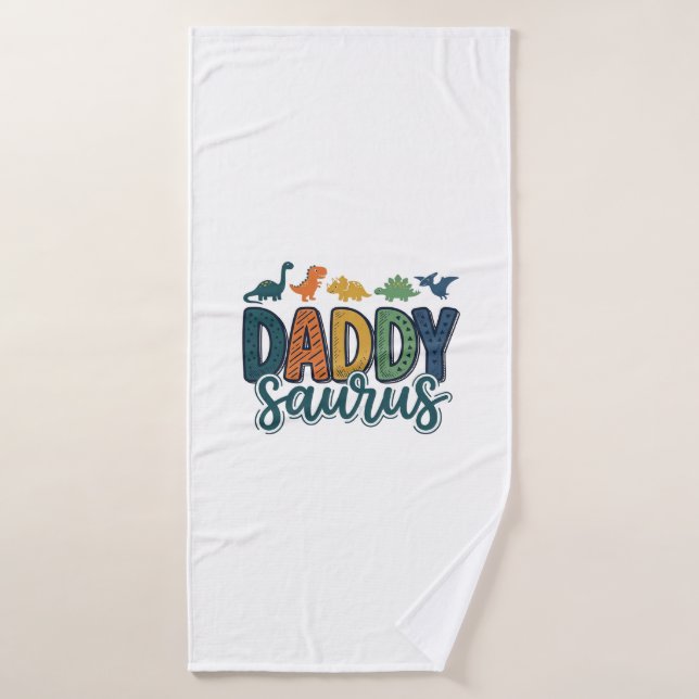 Daddy Saurus Diseño de vector de papá dinosaurio l (Toalla de baño)