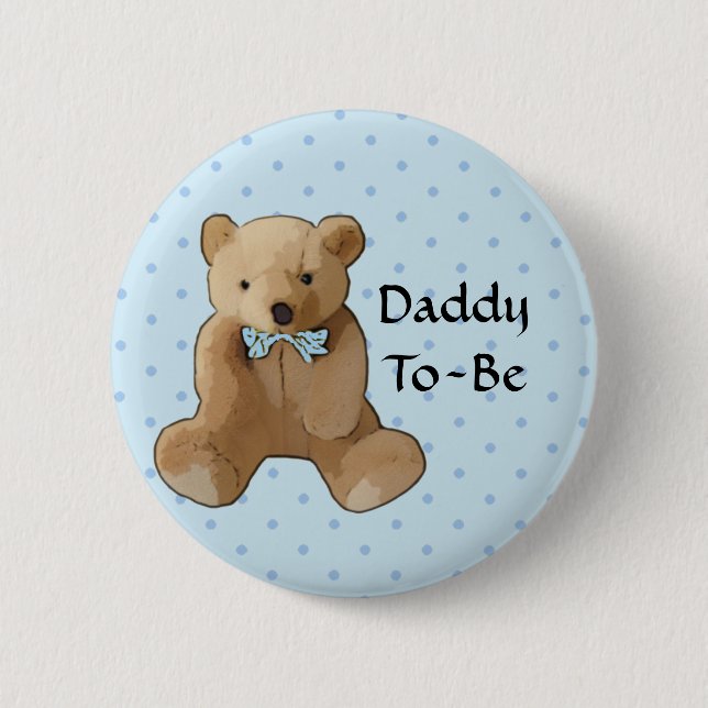 Daddy To Be Teddy Bear Botón Baby Shower (Anverso)