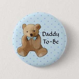 Daddy To Be Teddy Bear Botón Baby Shower