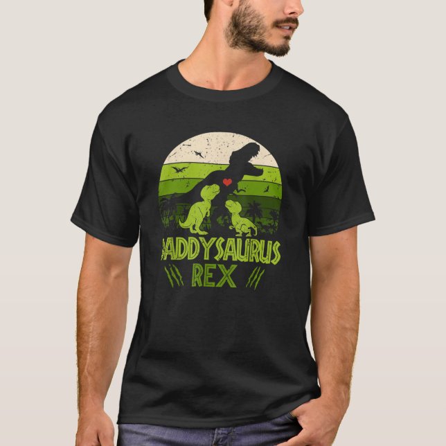 Daddysaurus Rex 2 Niños Camiseta De Amanecer Para  (Anverso)