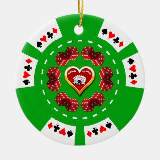 DADOS Y ORNAMENTO DE LA FICHA DE PÓKER DE LA