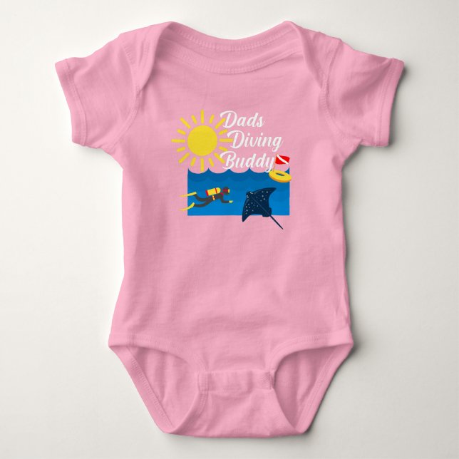 Dads Diving Buddy Design - Baby Jersey Bodysuit (Anverso)