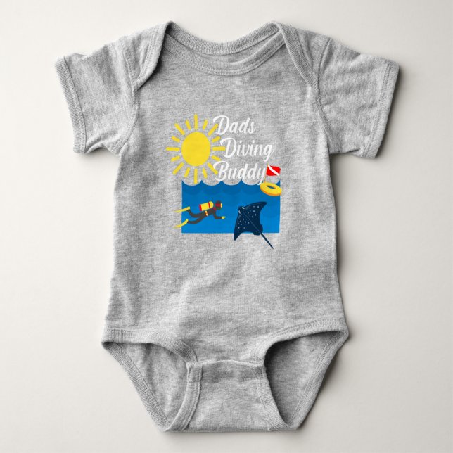 Dads Diving Buddy Design - Baby Jersey Bodysuit (Anverso)