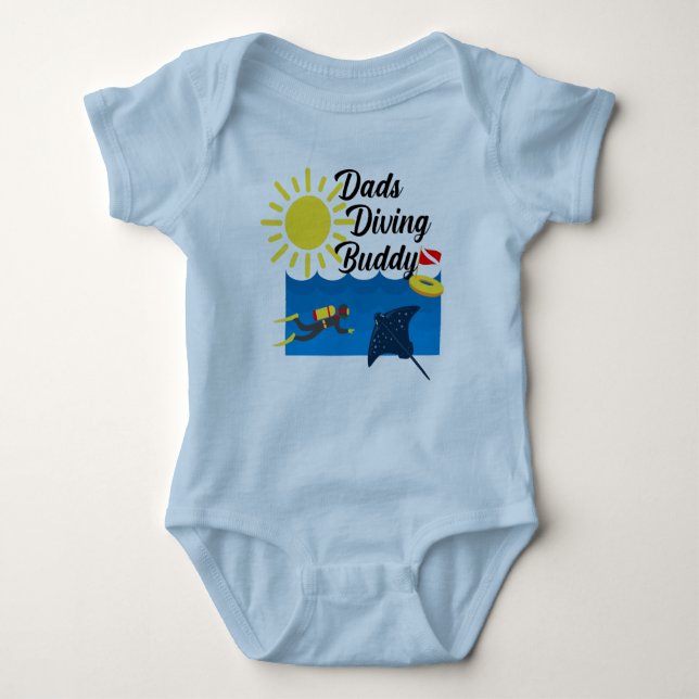 Dads Diving Buddy Design - Baby Jersey Bodysuit (Anverso)