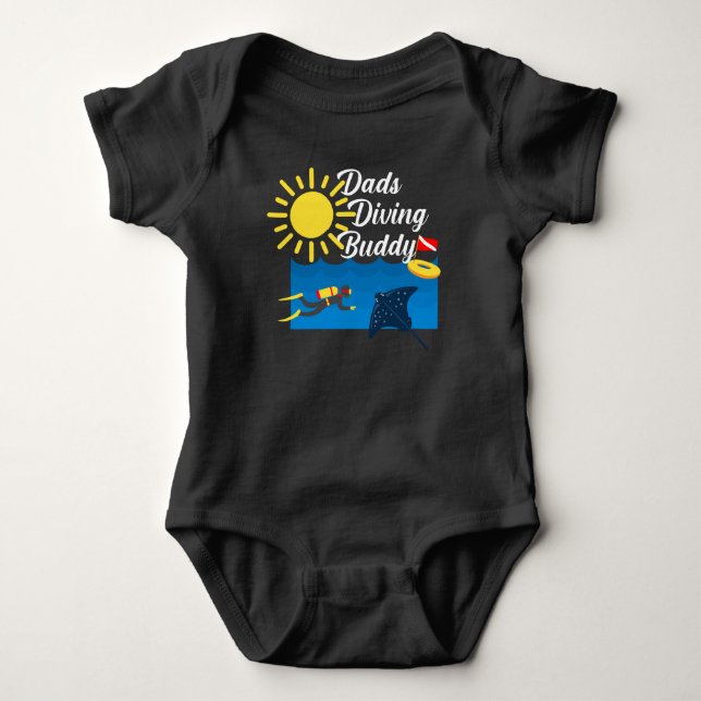 Dads Diving Buddy Design - Baby Jersey Bodysuit (Anverso)