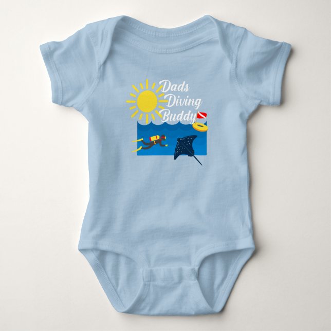 Dads Diving Buddy Design - Baby Jersey Bodysuit (Anverso)