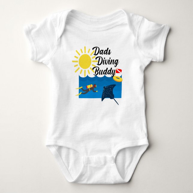 Dads Diving Buddy Design - Baby Jersey Bodysuit (Anverso)