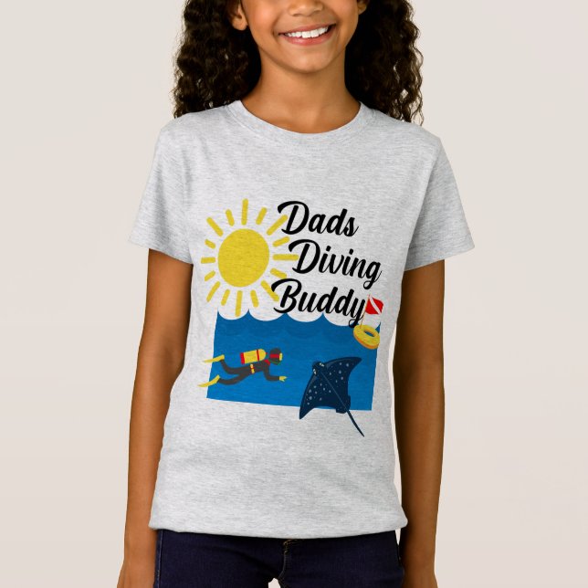 Dads Diving Buddy Design - Chica Fine Jersey T-Sh (Anverso)
