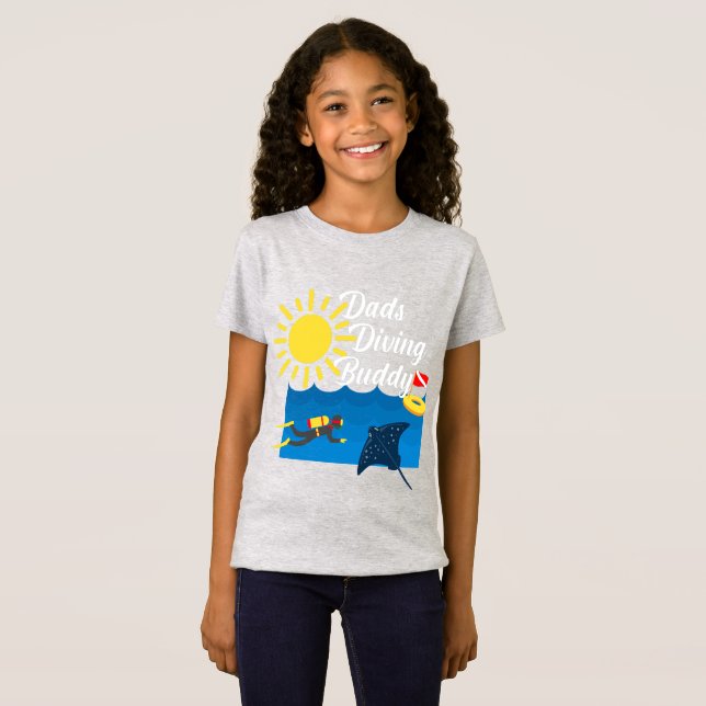 Dads Diving Buddy Design - Chica Fine Jersey T-Sh (Anverso completo)