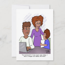 Dad's Doing Son's Homework Flat Card