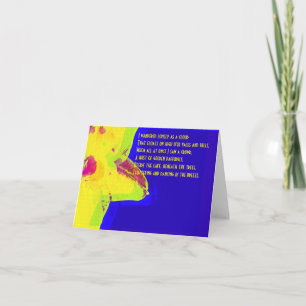 Daffodil amarillo; Tarjeta de nota de poema Willia