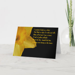 Daffodil amarillo; Tarjeta de nota de poema Willia