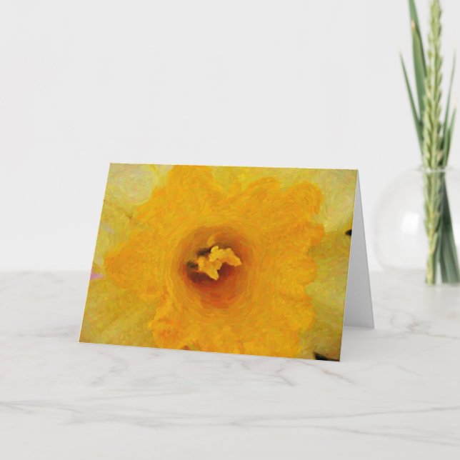 Daffodil Cerrar tarjeta de arte impresionista (Anverso)