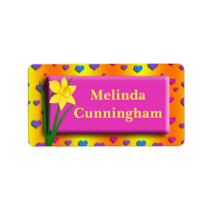 Daffodil - Etiqueta de nombre escolar para Chicas