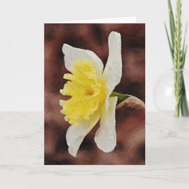 Daffodil Impresionista Gouache Tarjeta de Nota Art (Anverso)